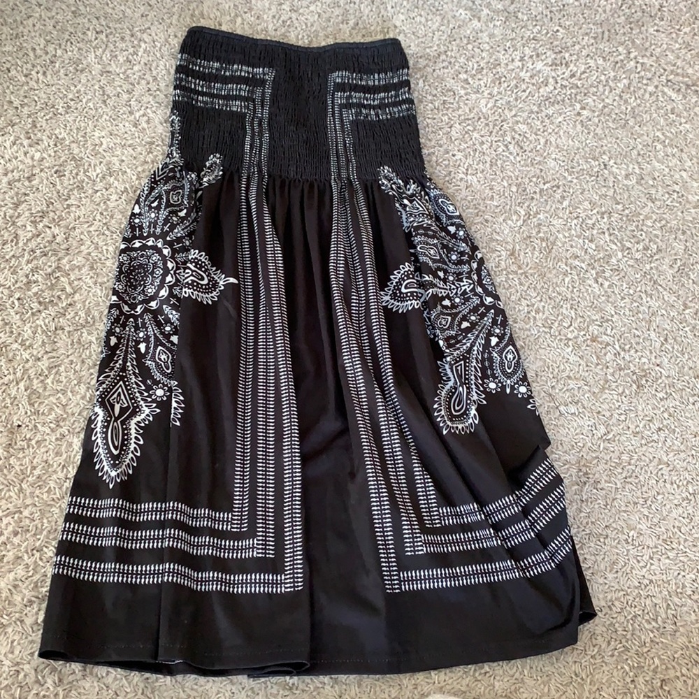 Unknown brand, strapless dress, navy